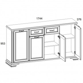 Тумба 4D1S, MONAKO, цвет Сосна винтаж/дуб анкона в Магнитогорске - magnitogorsk.ok-mebel.com | фото 2