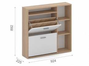 Тумба для обуви Толедо-1 Дуб сонома/Белый в Магнитогорске - magnitogorsk.ok-mebel.com | фото 2