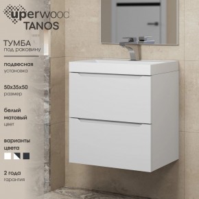 Тумба под раковину Uperwood Tanos 50 см, подвесная, белая матовая в Магнитогорске - magnitogorsk.ok-mebel.com | фото 6