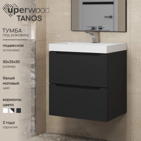 Тумба под раковину Uperwood Tanos 50 см, подвесная, черная матовая в Магнитогорске - magnitogorsk.ok-mebel.com | фото 4