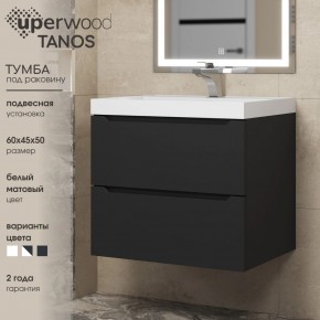 Тумба под раковину Uperwood Tanos 60 см, подвесная, черная матовая в Магнитогорске - magnitogorsk.ok-mebel.com | фото 3