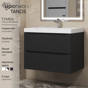Тумба под раковину Uperwood Tanos 70 см, подвесная, черная матовая в Магнитогорске - magnitogorsk.ok-mebel.com | фото 3