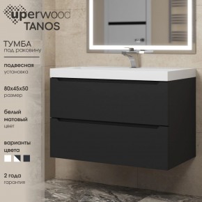 Тумба под раковину Uperwood Tanos 80 см, подвесная, черная матовая в Магнитогорске - magnitogorsk.ok-mebel.com | фото 3