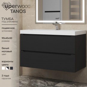 Тумба под раковину Uperwood Tanos 90 см, подвесная, черная матовая в Магнитогорске - magnitogorsk.ok-mebel.com | фото 3